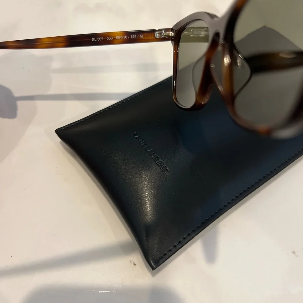 SAINT LAURENT Acetate Cat Eye Sunglasses SL 502 Tortoise NWT - Picture 5 of 8